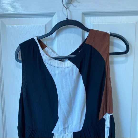 KATE SPADE Rio Sleeveless Dress Crepe Size 6 Brown Black White Mod - Picture 5 of 10